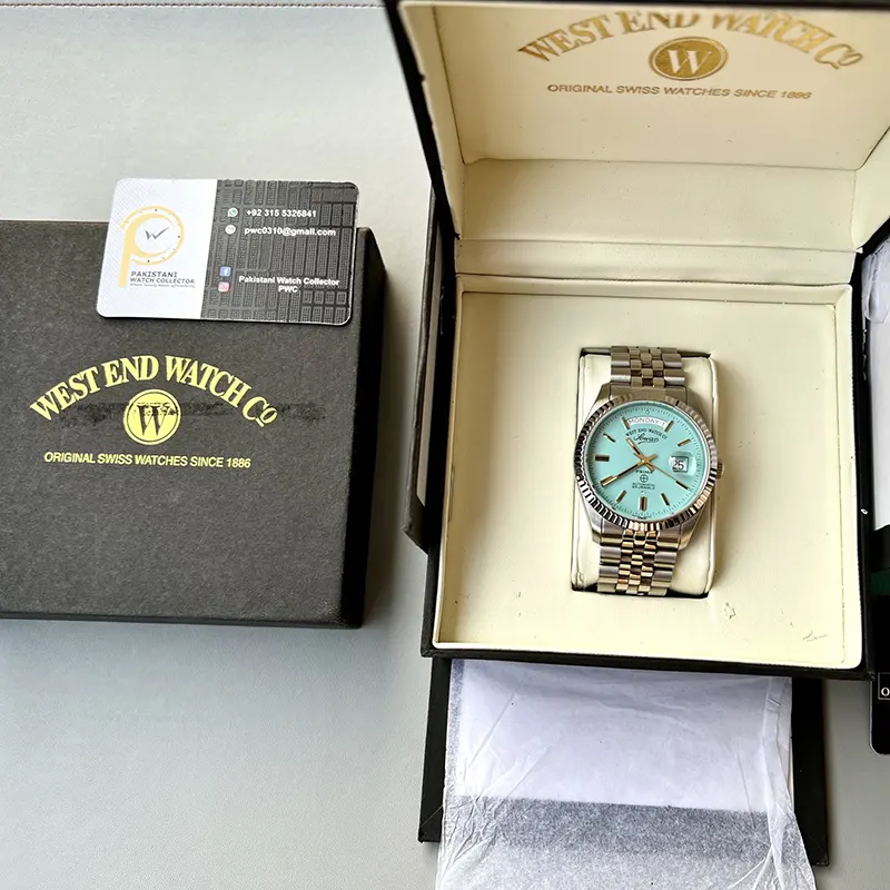 West End 'The Classic XL' Automatic Tiffany Dial Men's Watch- 6868.10.3337